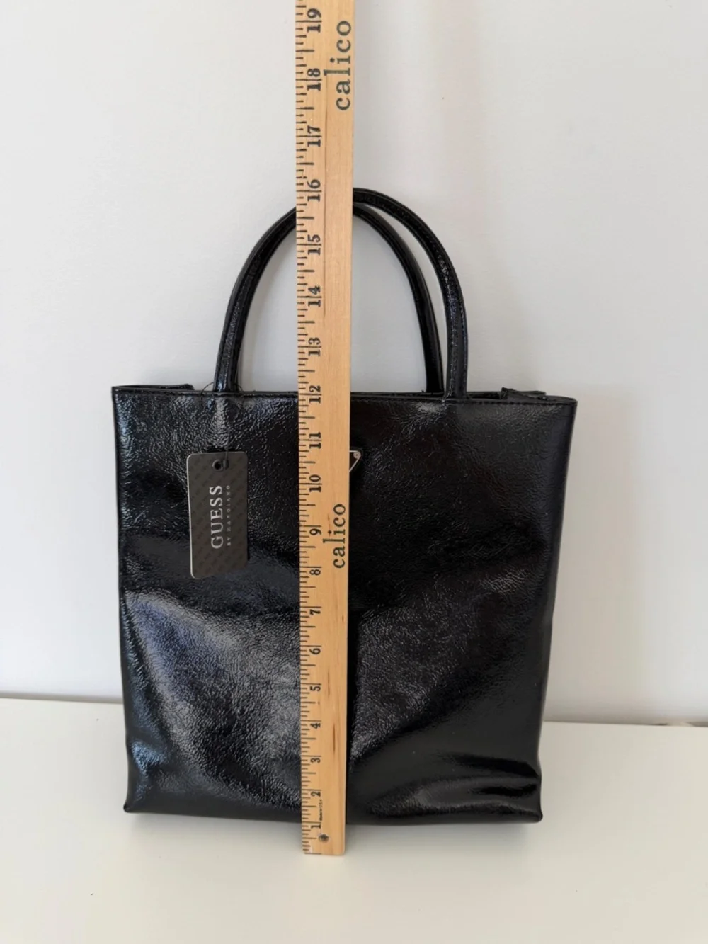NWT GUESS HARPO VINTAGE Y2K handbag BAG WITH TEXTURED PATENT FAUX LEATHER
